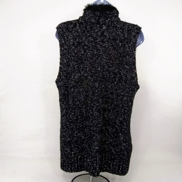 Charter Club Women Sleeveless Faux Fur Black Jacket Vest Size Large - Picture 3 of 7